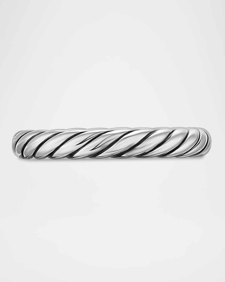 Modern Cable Band Ring in Silver, 3.4mm